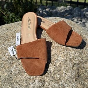 NWT Jason Wu Women's Danis Flat Sandals Brown Suede & Leather Sz 8 Summer Casual